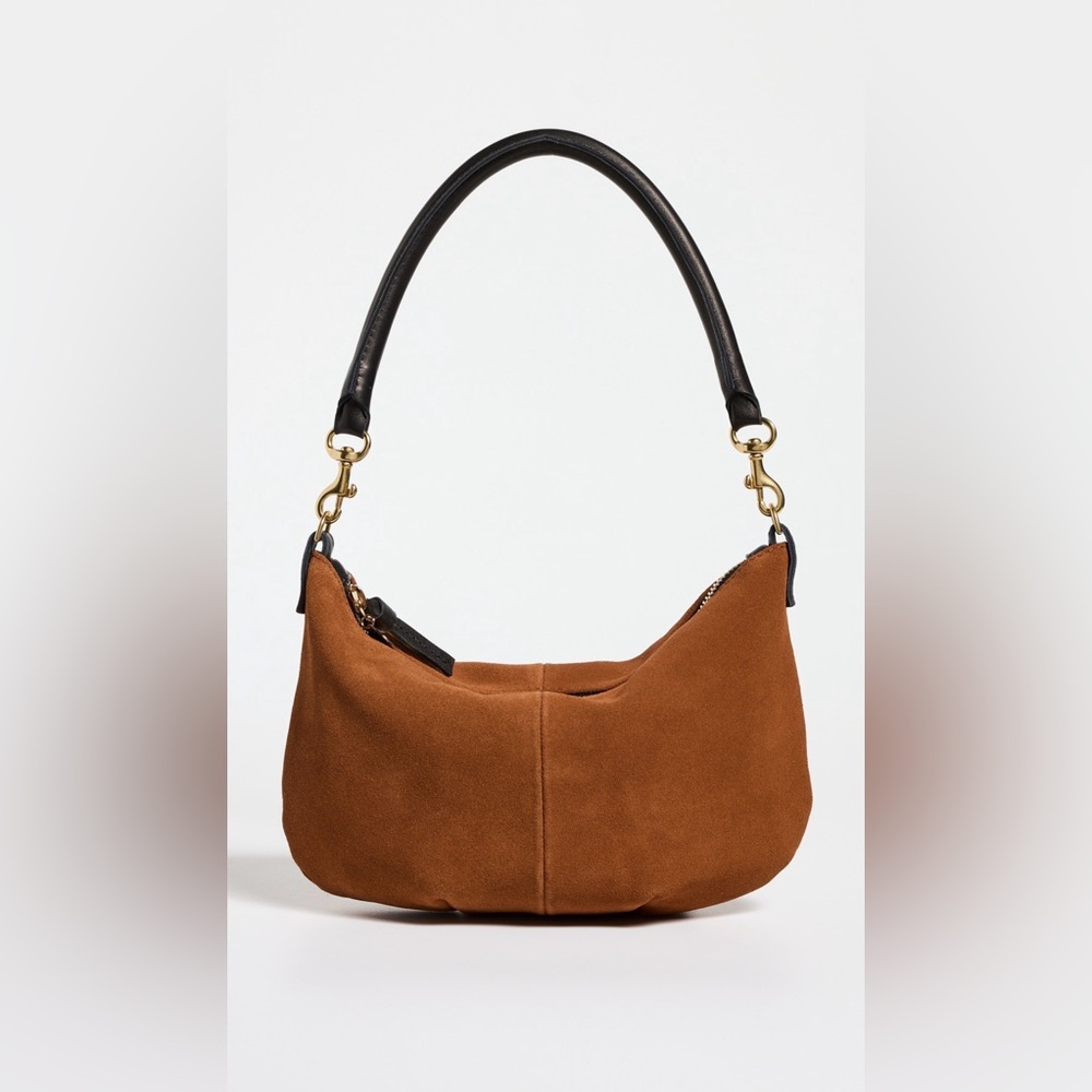 Clare V. Petit Moyen Messenger Bag Chestnut Suede